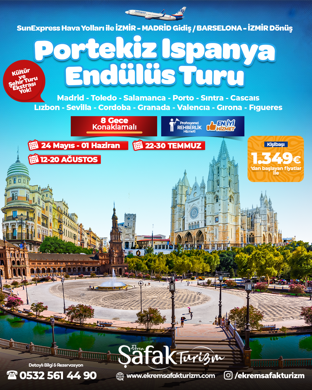 ekrem şafak turizm portekiz ispanya endülüs turu